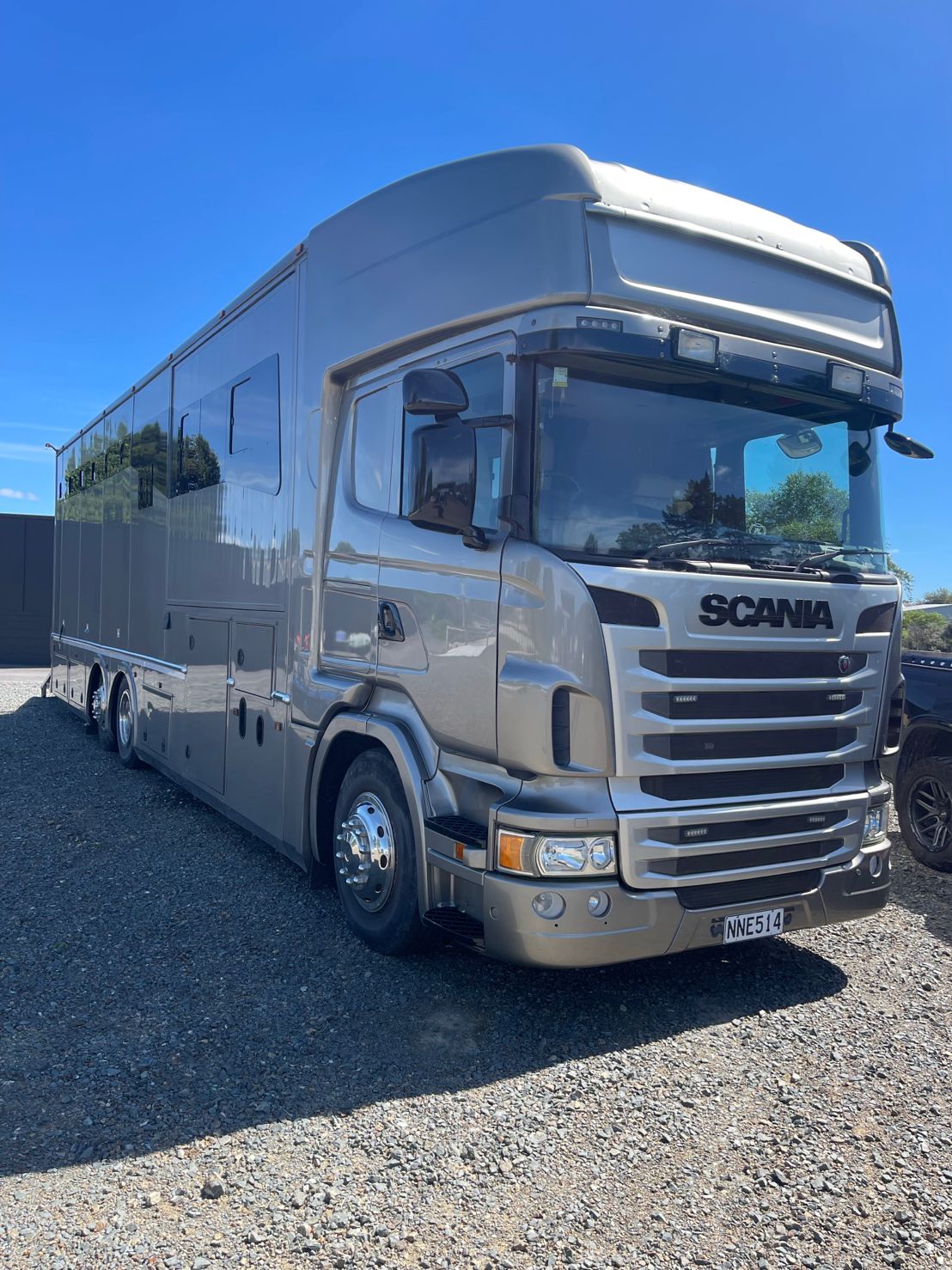 White Scania truck fitted with Guardian Seeing Machines driver fatigue monitoring