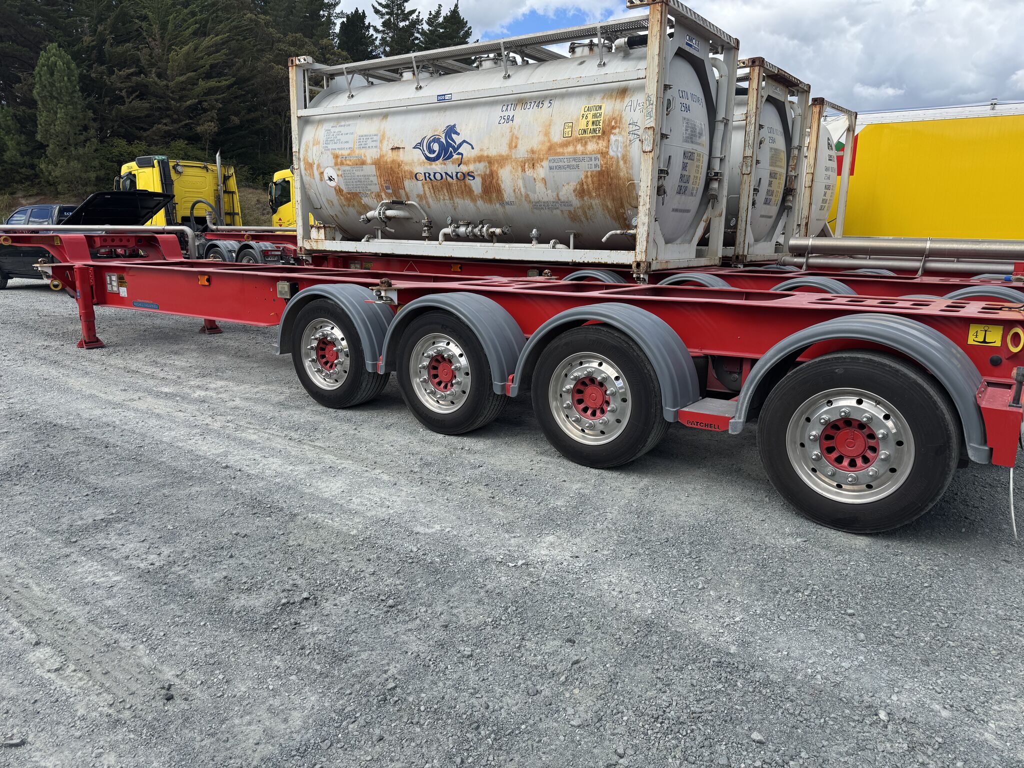 Step-deck trailer with reverse camera system installed